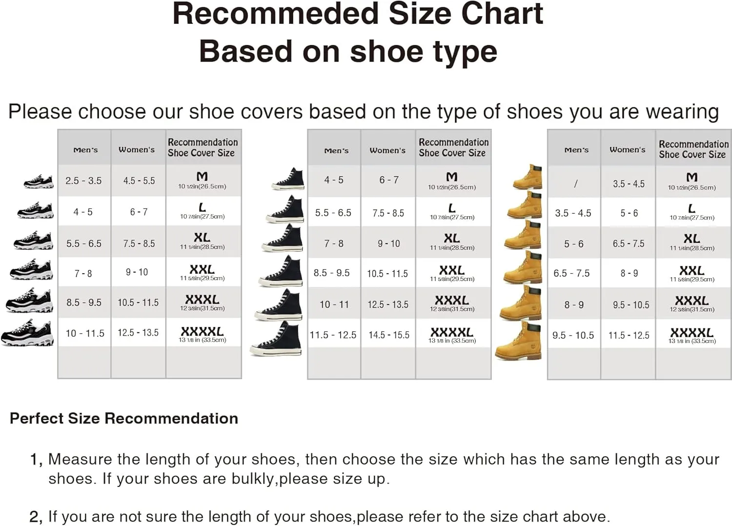 Rain Shoe Cover Waterproof Overshoe Black 3XL