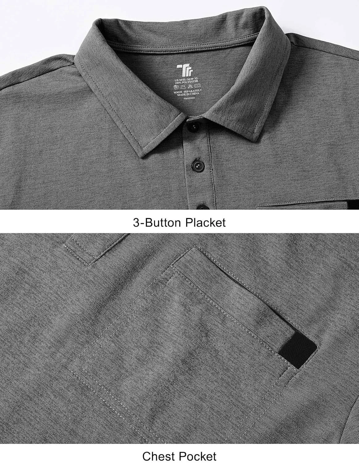Rdruko Men's Polo Shirts Short Sleeve Dry Fit Golf Shirt with Pocket Collared Tee Shirts Athletic Casual