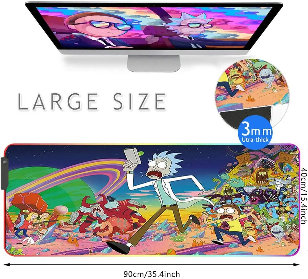 RGB Mouse Pad, Imegny Large Extended Soft Led Mouse Mat with Different Lighting Modes, 900 x 400mm / 35.4 * 15.7Inch