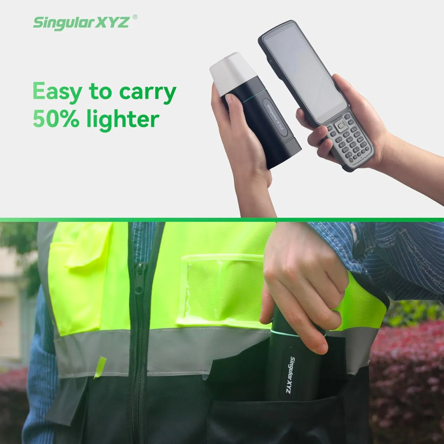 RTK GNSS Survey Equipment with Network RTK Rover, Handheld Controller and Survey Software, GNSS RTK GPS with 60 Tilt and Built-in IMU, for Construction and Geodetic or Land Survey Layout Planning