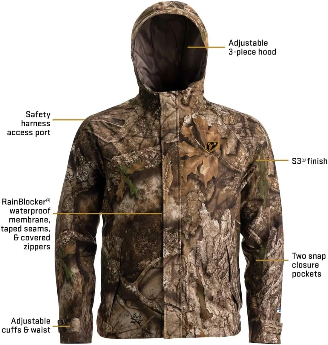 SCENTBLOCKER Drencher Men's Lightweight Breathable Waterproof Camo Rain Jacket