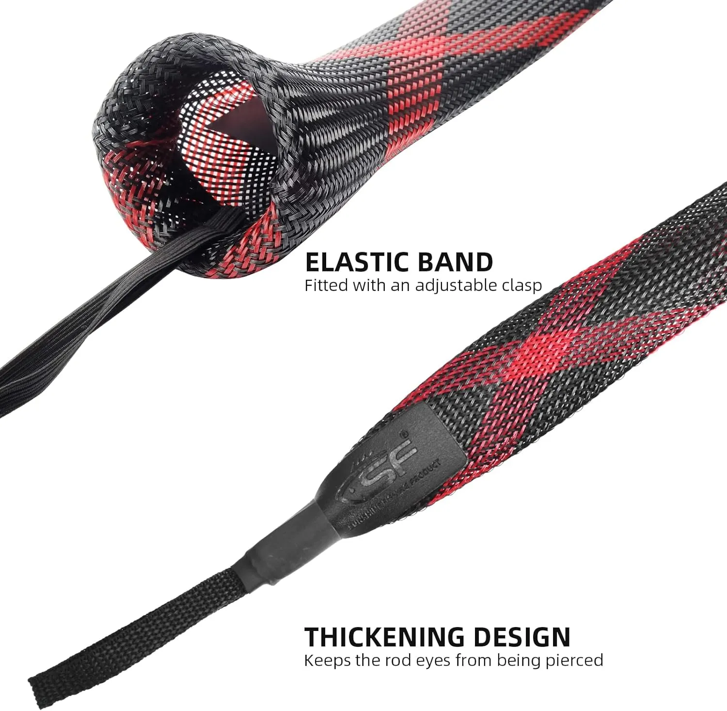 SF Fishing Rod Sock Fishing Rod Sleeve Rod Cover Braided Mesh Rod Protector Pole Gloves Fishing Tools for Spinning Fishing Rod,Casting Rod,Musky Rod, Ice Rod, Fly Rod, Spey Rod