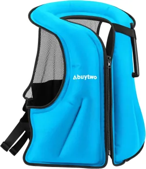 Snorkel Vests for Adults, Abuytwo Inflatable Snorkeling Vest Adjustable Waist-belt Swim Vest Snorkel Jacket Buoyancy Vest