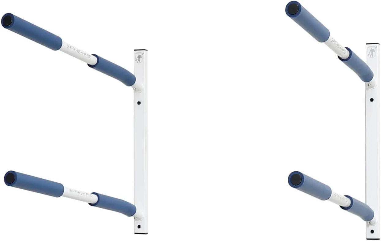 SPAREHAND Premium Edition: All Climate Wall Mount Hybrid Rack for SUPs and Kayaks