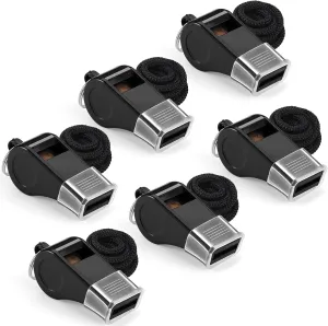 SPORTIC Whistle3 Pack Durable Plastic Whistles with Lanyards  Loud Crisp Sound for Coaches, Referees, Training, Emergencies, and Outdoor Activities