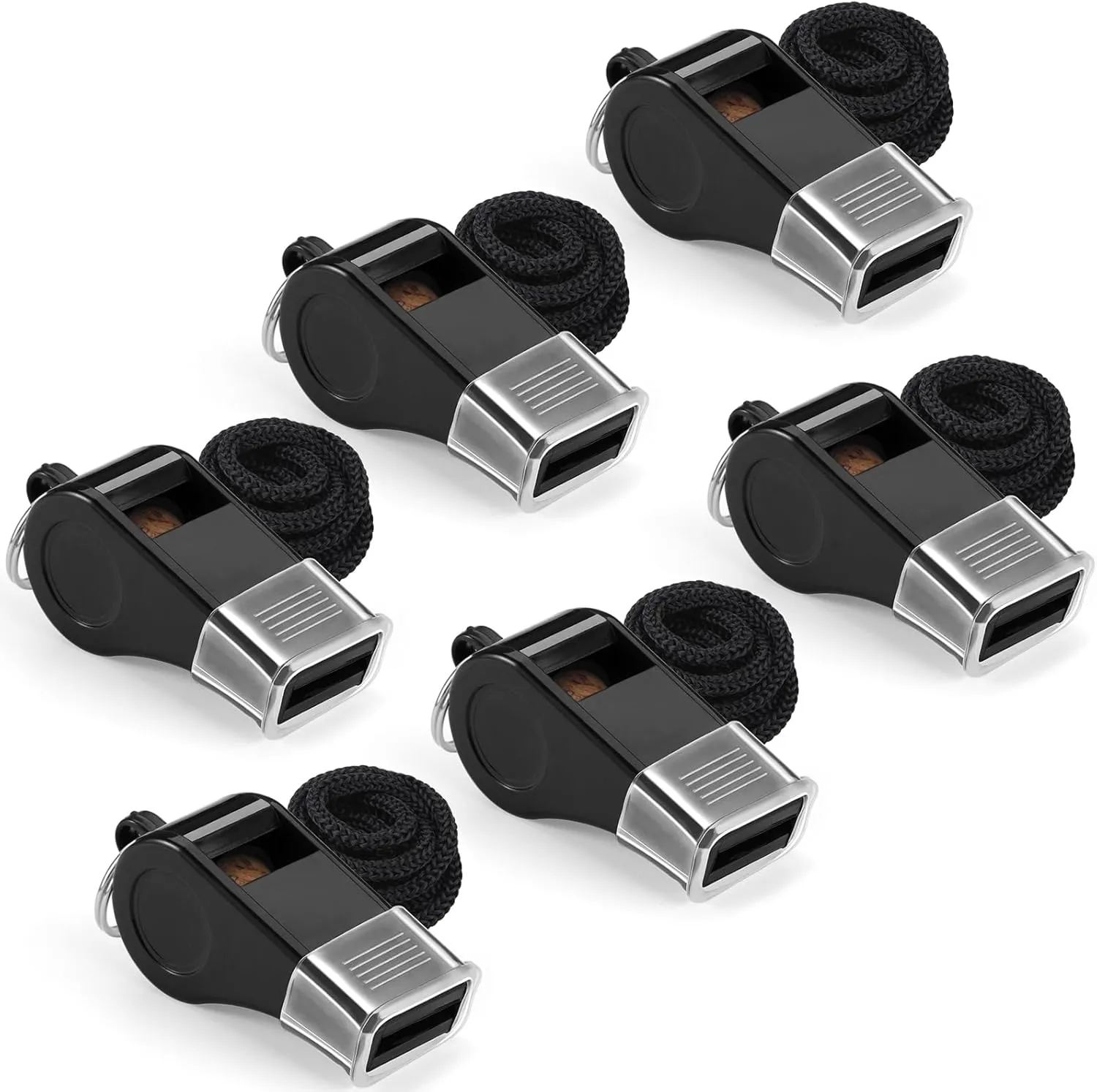 SPORTIC Whistle3 Pack Durable Plastic Whistles with Lanyards  Loud Crisp Sound for Coaches, Referees, Training, Emergencies, and Outdoor Activities