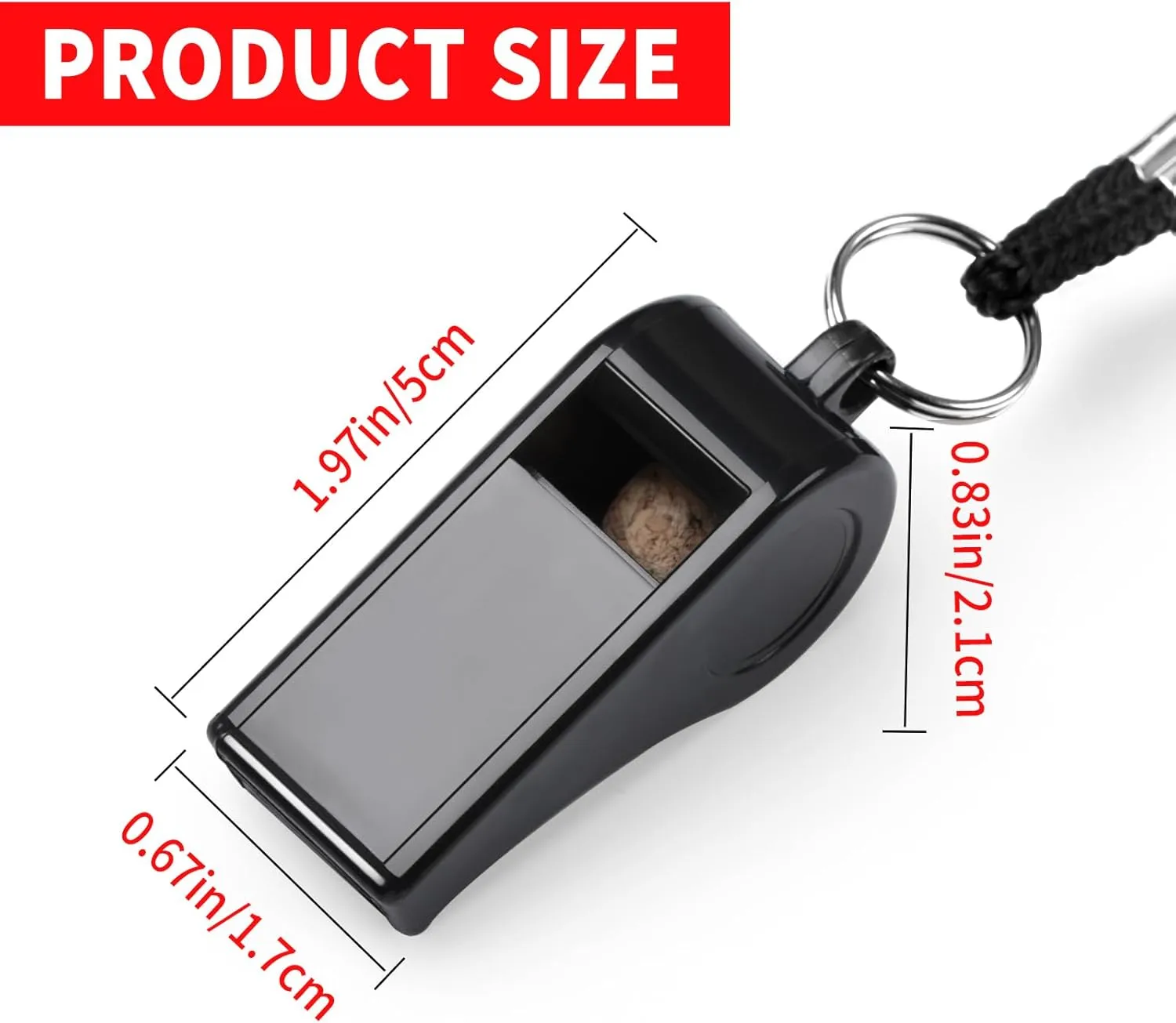 SPORTIC Whistle3 Pack Durable Plastic Whistles with Lanyards  Loud Crisp Sound for Coaches, Referees, Training, Emergencies, and Outdoor Activities