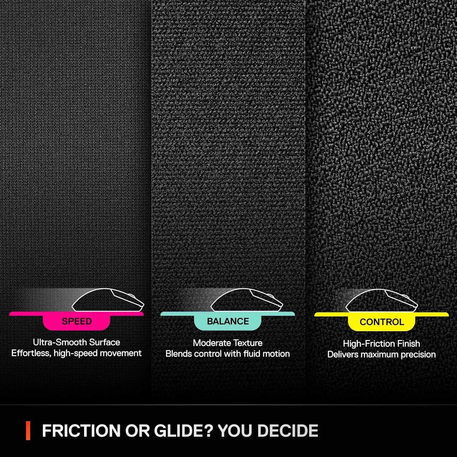 SteelSeries QcK L Performance Balance Gaming Mousepad  Extra Density for a Smooth Glide  Low-Profile Edge Stitching  Non-Slip Neoprene Rubber Base 16.54 x 19.29 inch  FPS, MOBAs, RTS, MMO