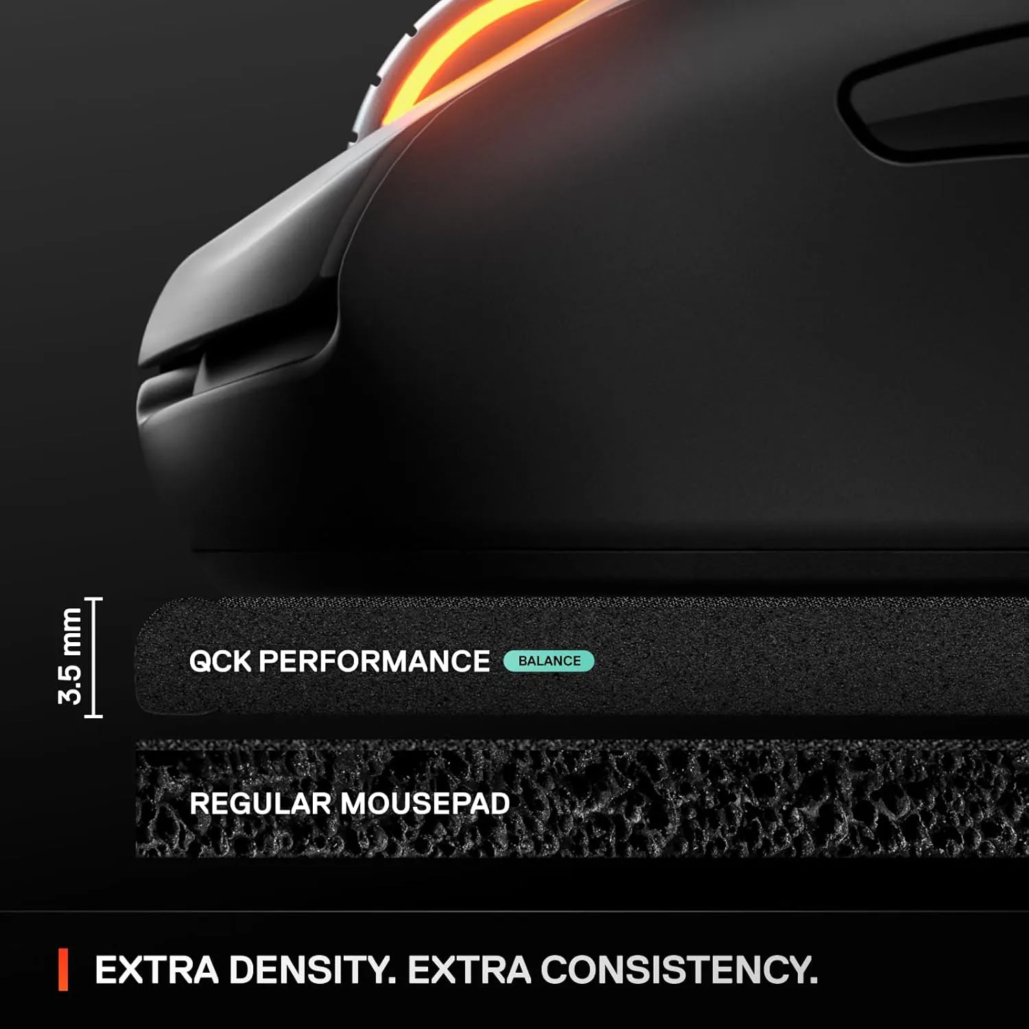 SteelSeries QcK L Performance Balance Gaming Mousepad  Extra Density for a Smooth Glide  Low-Profile Edge Stitching  Non-Slip Neoprene Rubber Base 16.54 x 19.29 inch  FPS, MOBAs, RTS, MMO