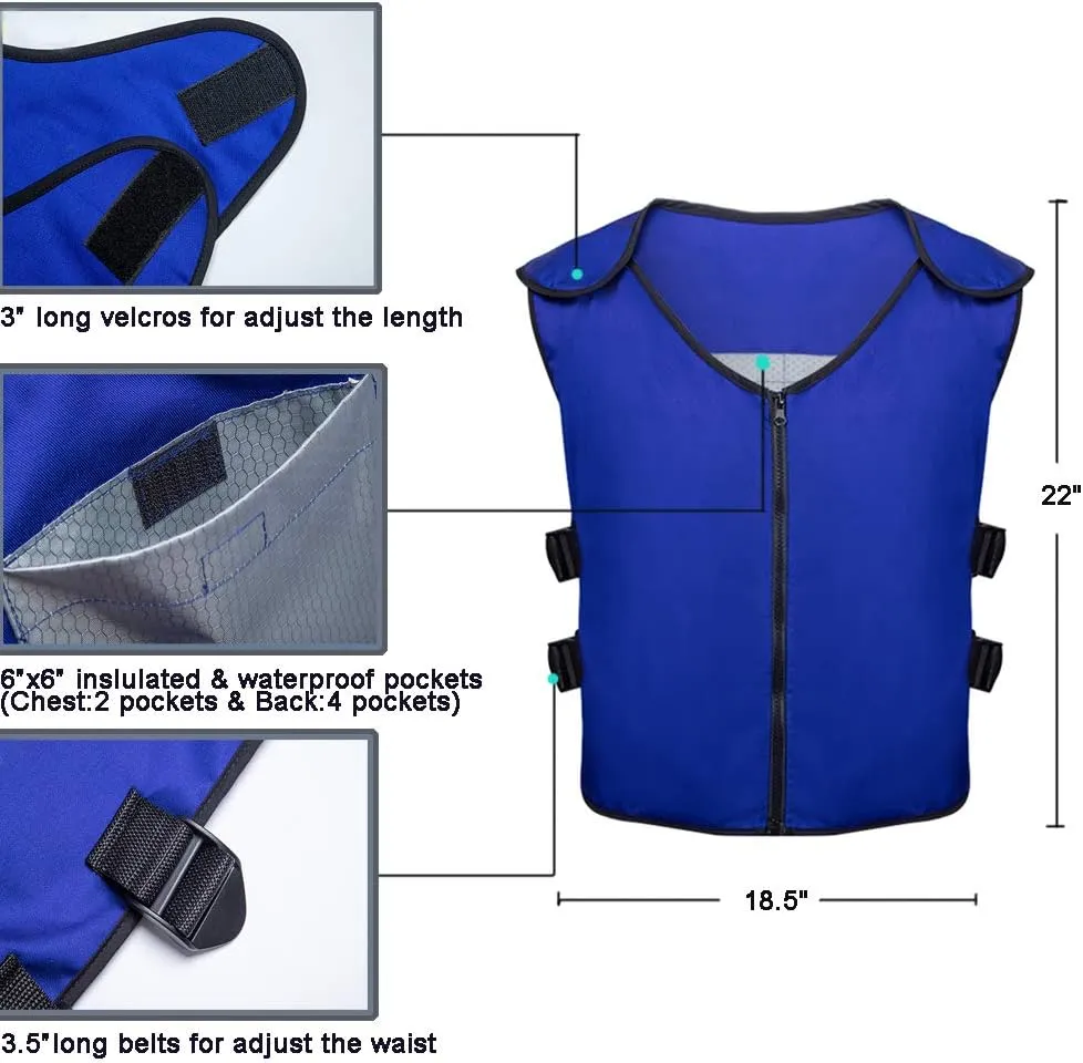 Summer Cooling Vest with 20 PCS Reusable Ice packs for Mascot,Teens,Men,Women, Fishing,Cycling,Running,Gardening