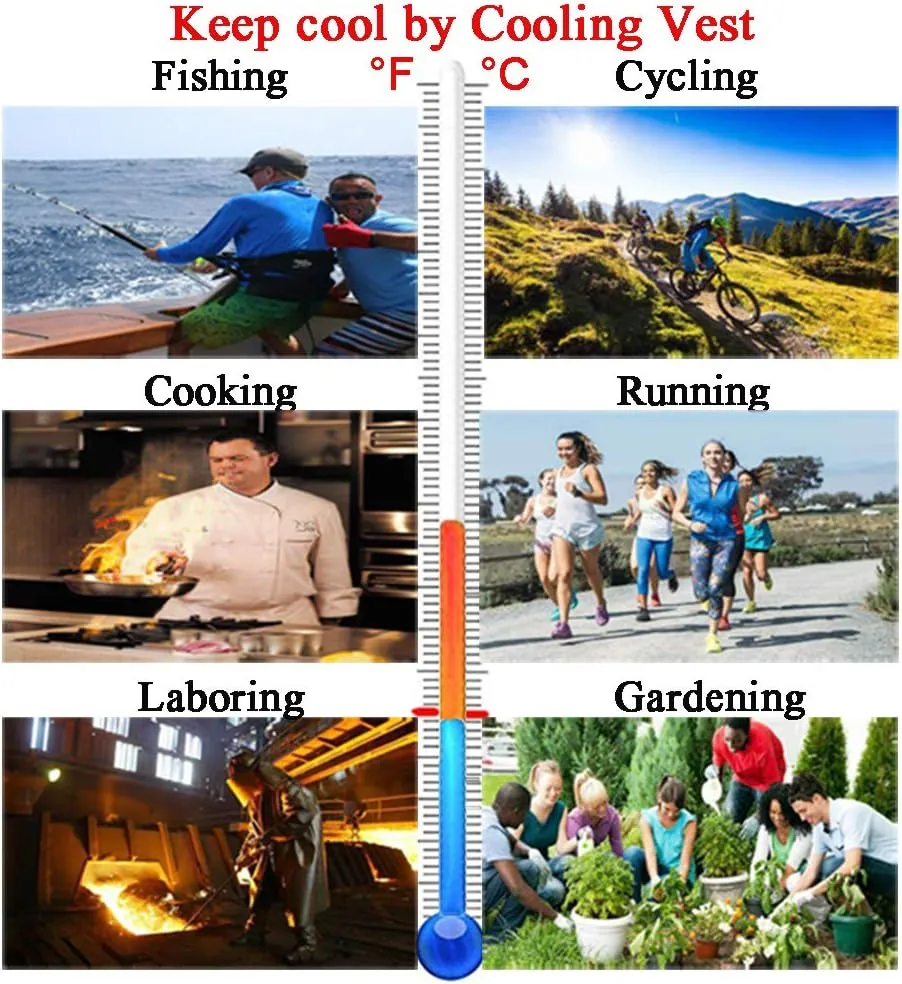 Summer Cooling Vest with 20 PCS Reusable Ice packs for Mascot,Teens,Men,Women, Fishing,Cycling,Running,Gardening