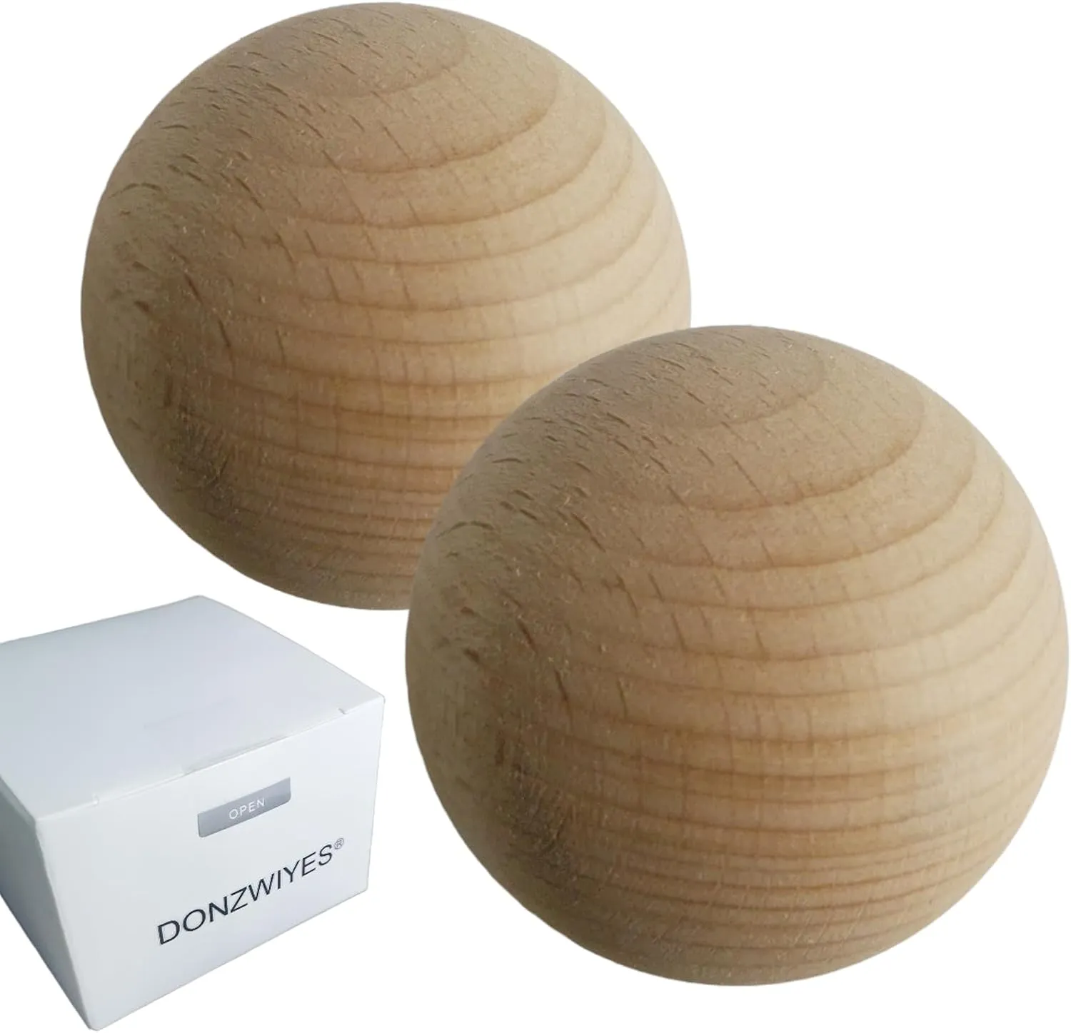 Swedish Stickhandling Balls - Hardwood No-Bounce Floorball Training Equipment for Street Hockey Training Balls 2 Inch Diameter 2-Pack