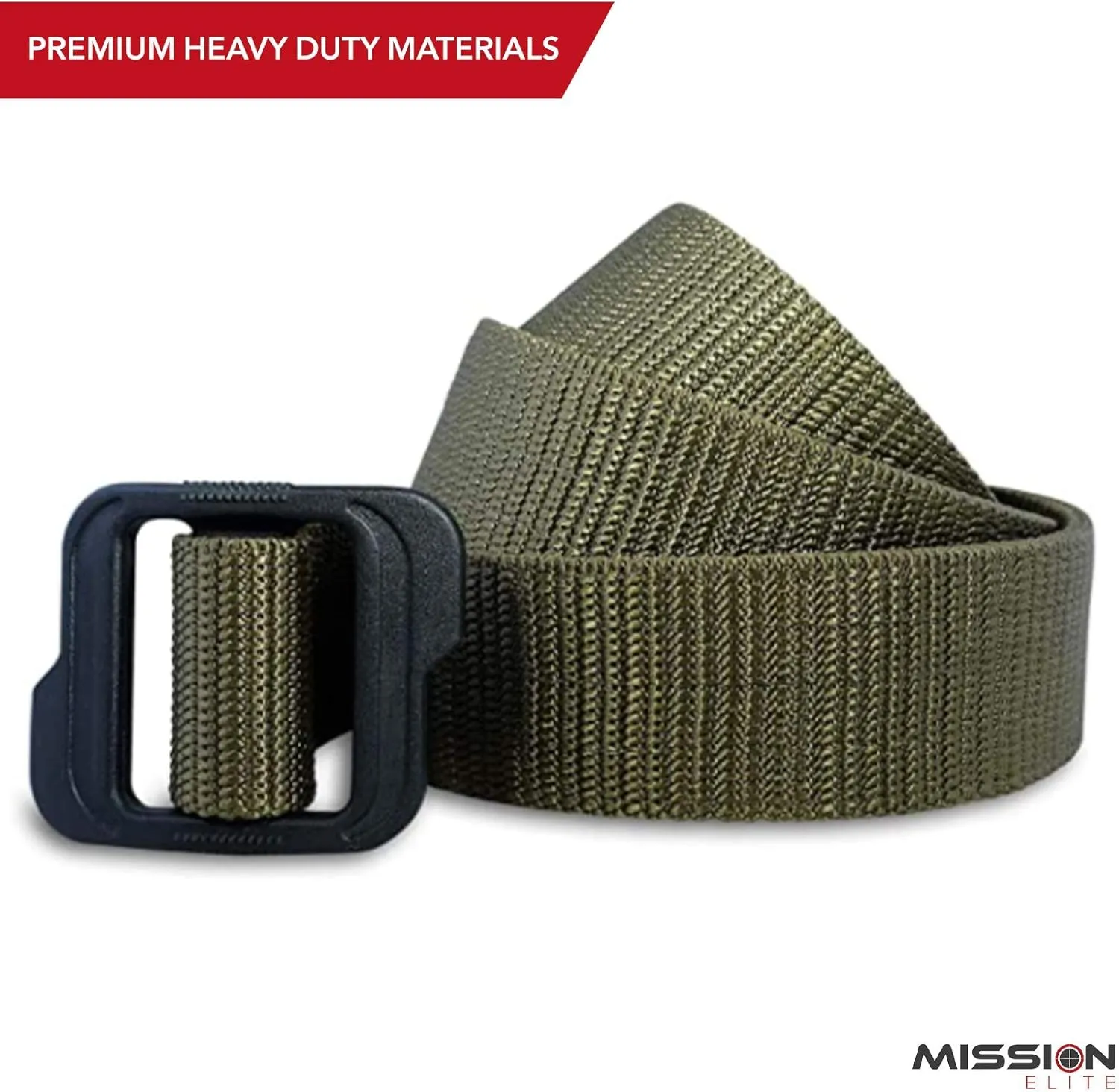 Tactical Belt, 1.5-inch Nylon Gun Belts for Men, 2-Ply EDC Belt with Adjustable Plastic Buckle