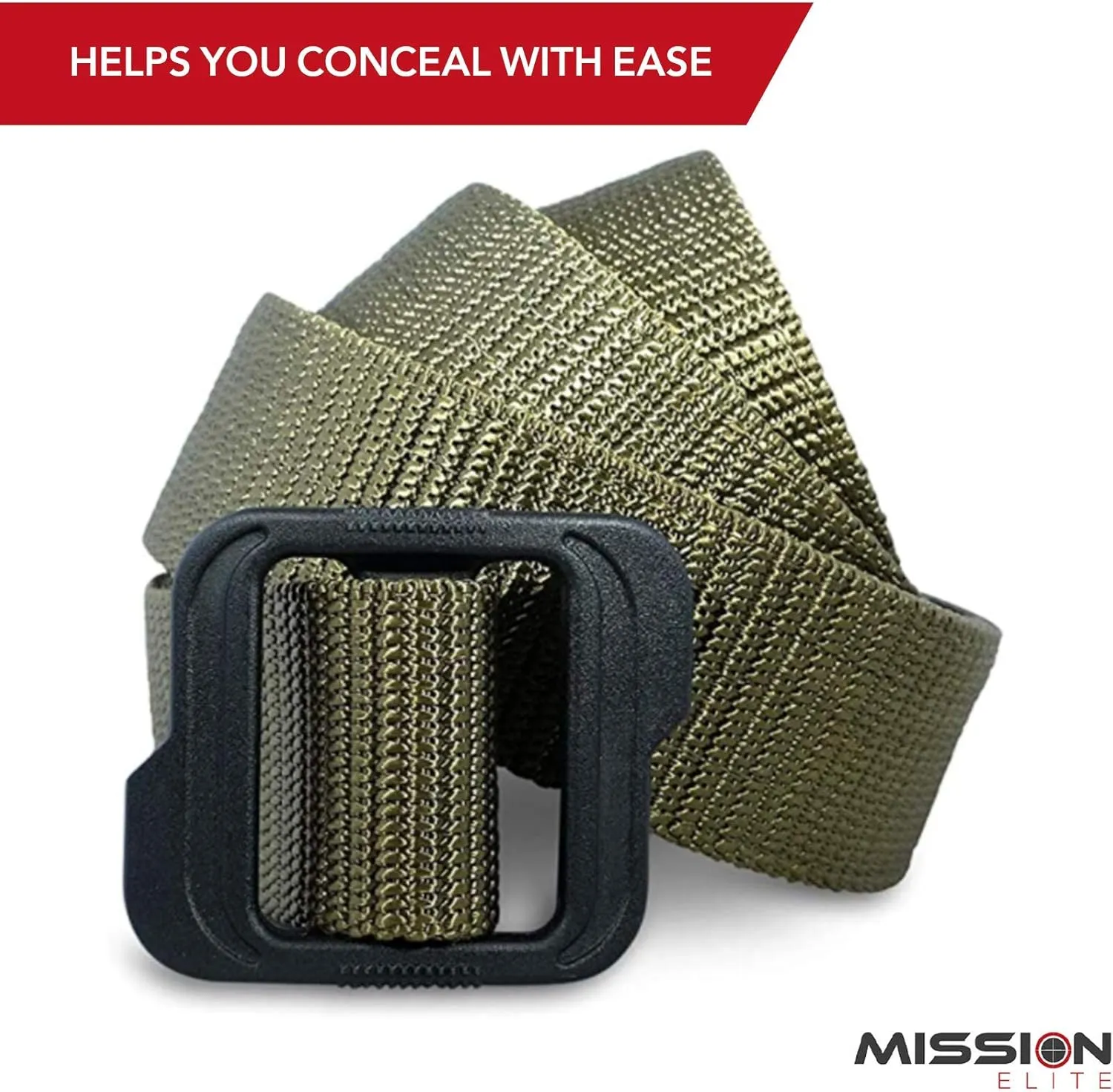Tactical Belt, 1.5-inch Nylon Gun Belts for Men, 2-Ply EDC Belt with Adjustable Plastic Buckle