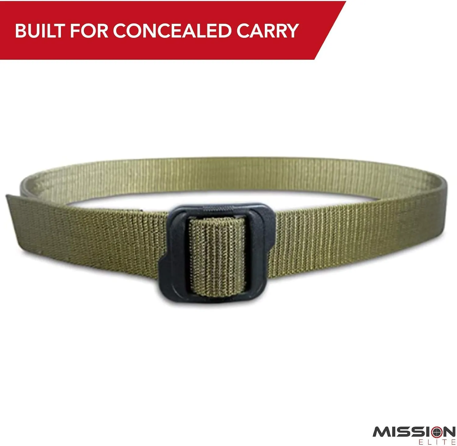 Tactical Belt, 1.5-inch Nylon Gun Belts for Men, 2-Ply EDC Belt with Adjustable Plastic Buckle
