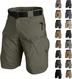 Tactical Cargo Shorts for Men Stretch Waist Waterproof Relaxed Fit Work Shorts Lightweight Hiking Short with Pockets