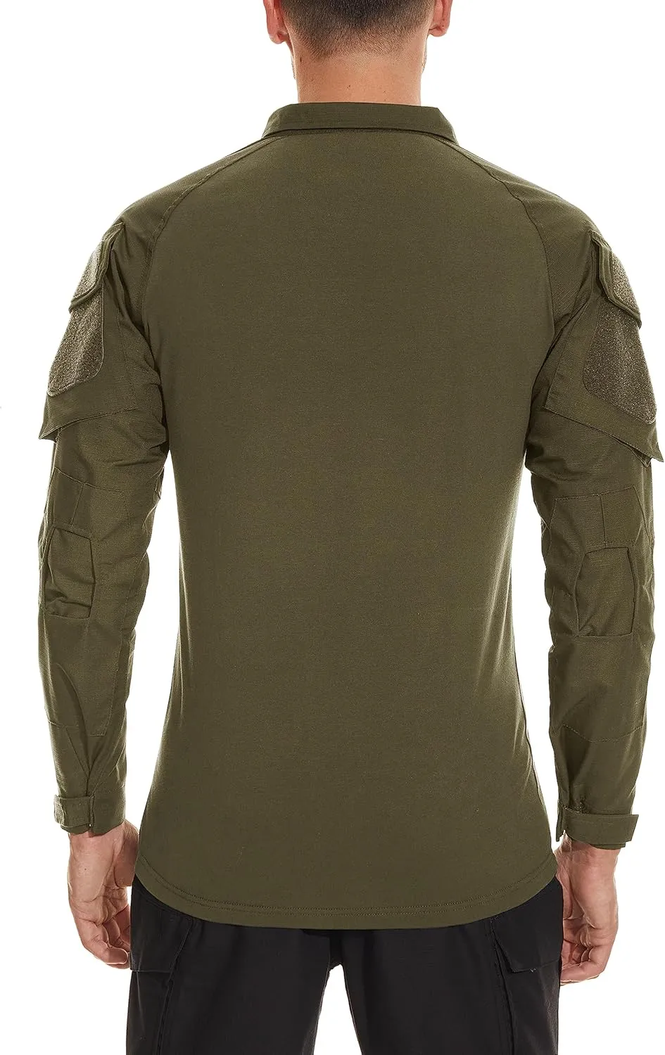 TACVASEN Men's Tactical Shirt Long Sleeve Combat Shirt 1/4 Zip with Pockets Military Army Paintball Airsoft Breathable