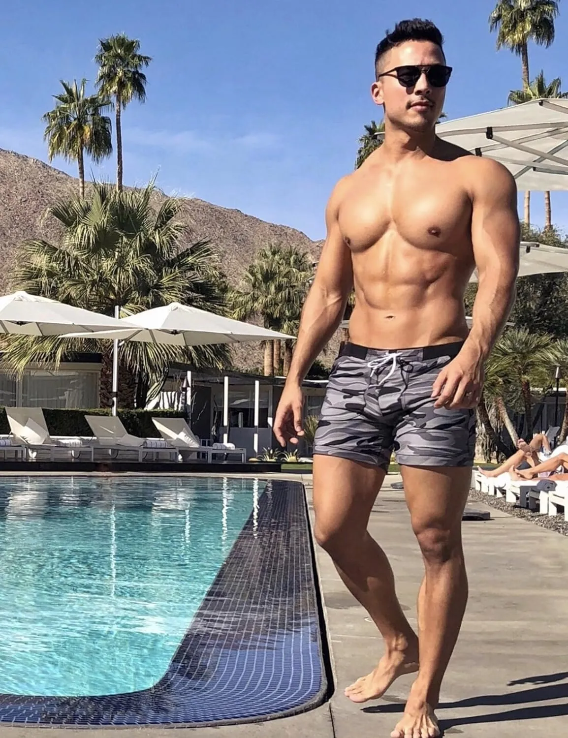 Taddlee Swimwear Men Basic Long Swimming Trunk Surf Camo Shorts Swimsuits Pocket