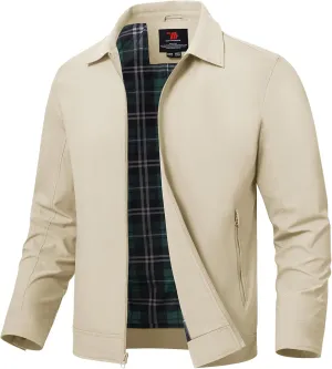 TBMPOY Men's Lightweight Jackets Casual Windbreaker Stylish Light Fall Spring Golf Work Dress Business