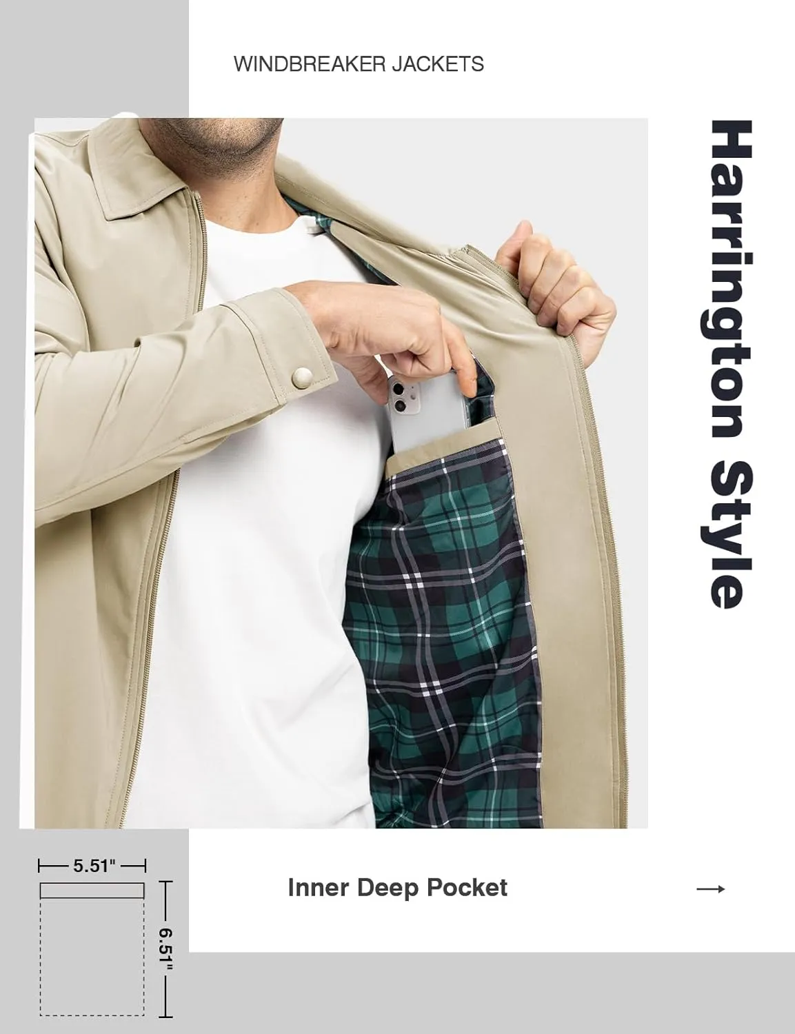 TBMPOY Men's Lightweight Jackets Casual Windbreaker Stylish Light Fall Spring Golf Work Dress Business