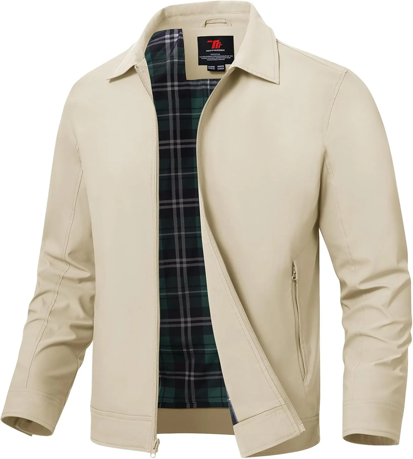TBMPOY Men's Lightweight Jackets Casual Windbreaker Stylish Light Fall Spring Golf Work Dress Business
