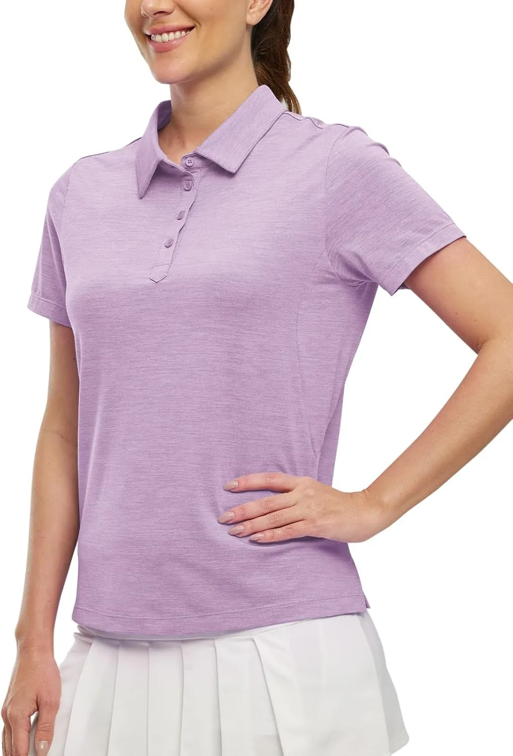 TBMPOY Women's Golf Polo Shirts Short Sleeve UPF 50  Dry Fit Athletic Tennis T-Shirts Zip Up Athletic Sports Shirt