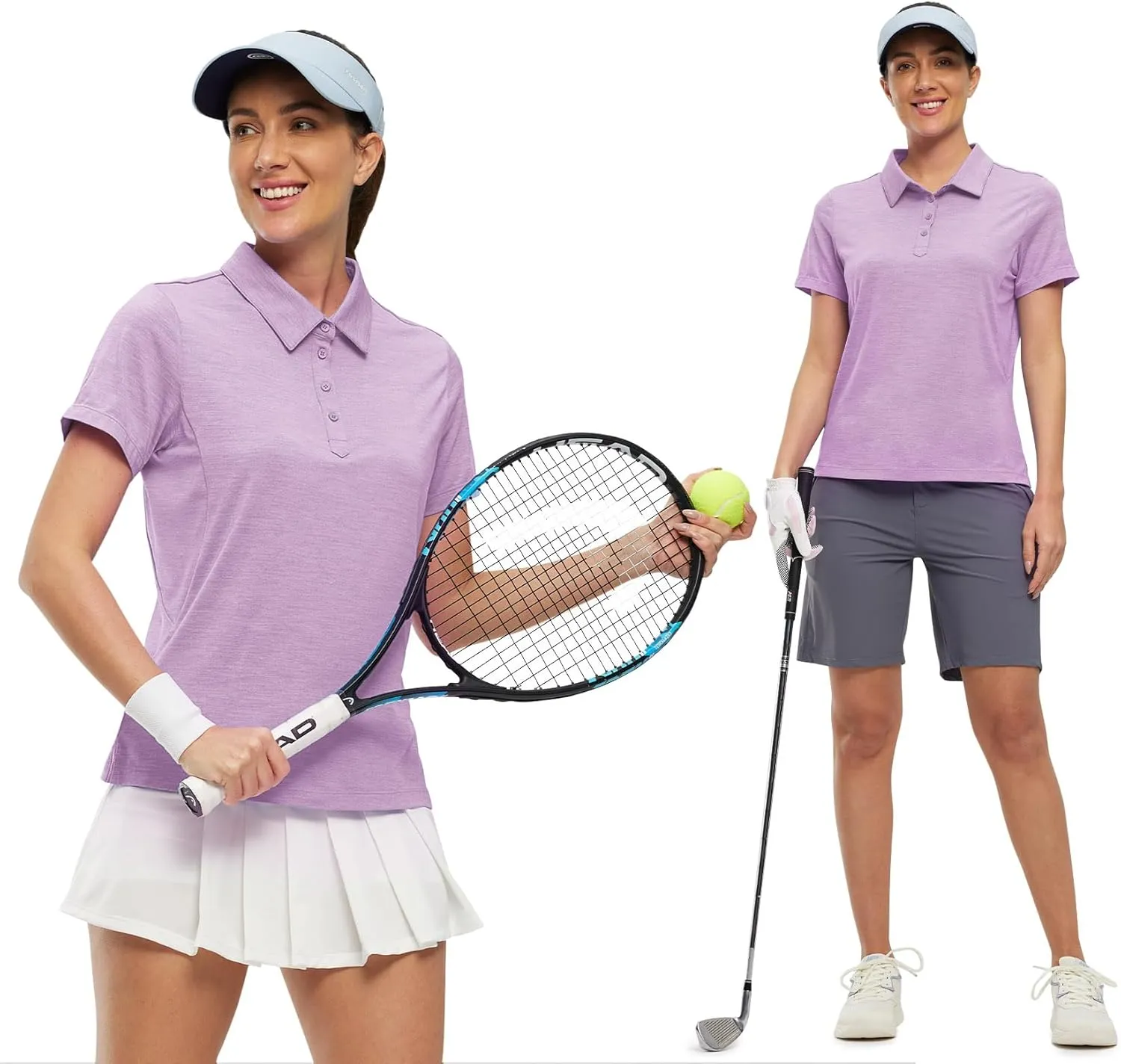 TBMPOY Women's Golf Polo Shirts Short Sleeve UPF 50  Dry Fit Athletic Tennis T-Shirts Zip Up Athletic Sports Shirt