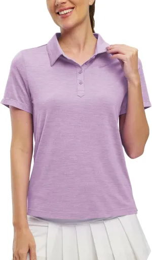 TBMPOY Women's Golf Polo Shirts Short Sleeve UPF 50  Dry Fit Athletic Tennis T-Shirts Zip Up Athletic Sports Shirt