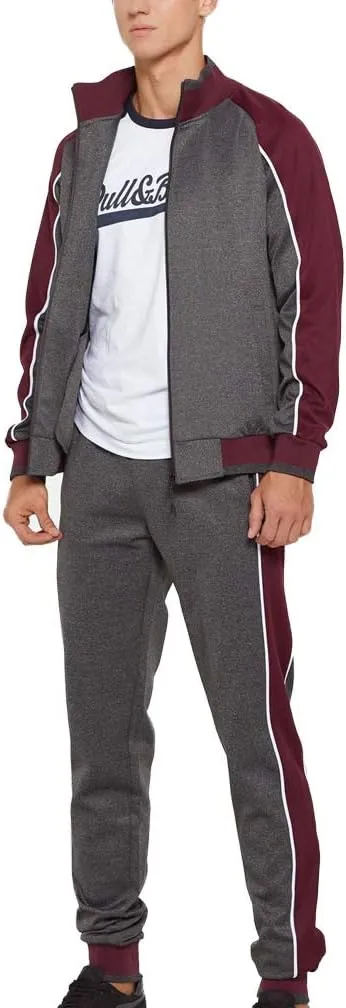 Tebreux Men's Tracksuits 2 Piece Outfit Jogging Suits Set Casual Long Sleeve Sports Sweatsuits