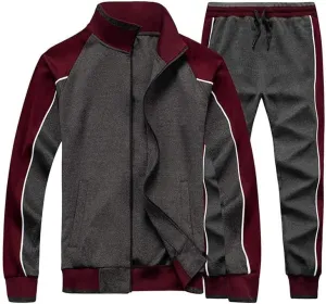 Tebreux Men's Tracksuits 2 Piece Outfit Jogging Suits Set Casual Long Sleeve Sports Sweatsuits