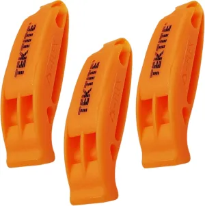 TEKTITE Boating & Scuba Survival Whistle - 3 Pack Loud Emergency Whistles for Kayak, Life Vest, Paddle Board, Coast Guard Approved - Marine Rescue, Dive, Hiking, Storm, Camping Safety Tool