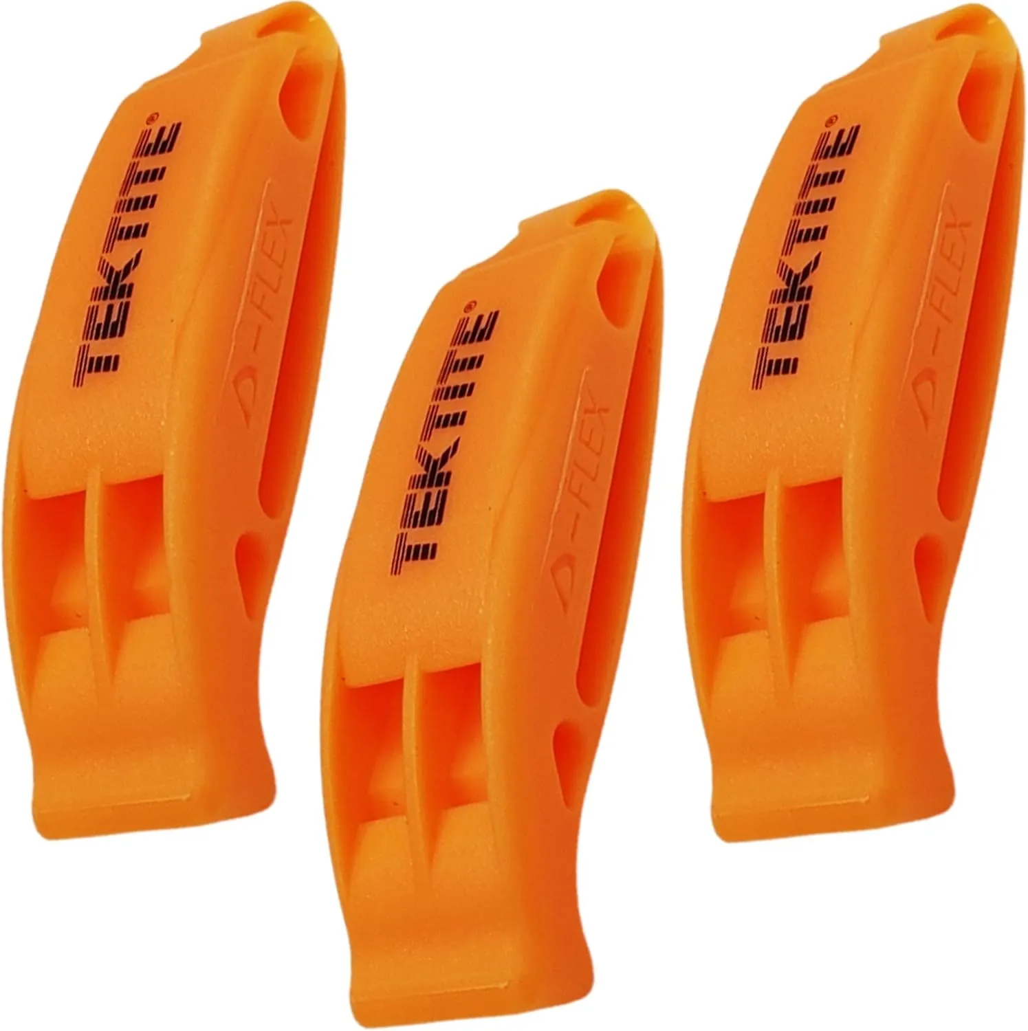 TEKTITE Boating & Scuba Survival Whistle - 3 Pack Loud Emergency Whistles for Kayak, Life Vest, Paddle Board, Coast Guard Approved - Marine Rescue, Dive, Hiking, Storm, Camping Safety Tool