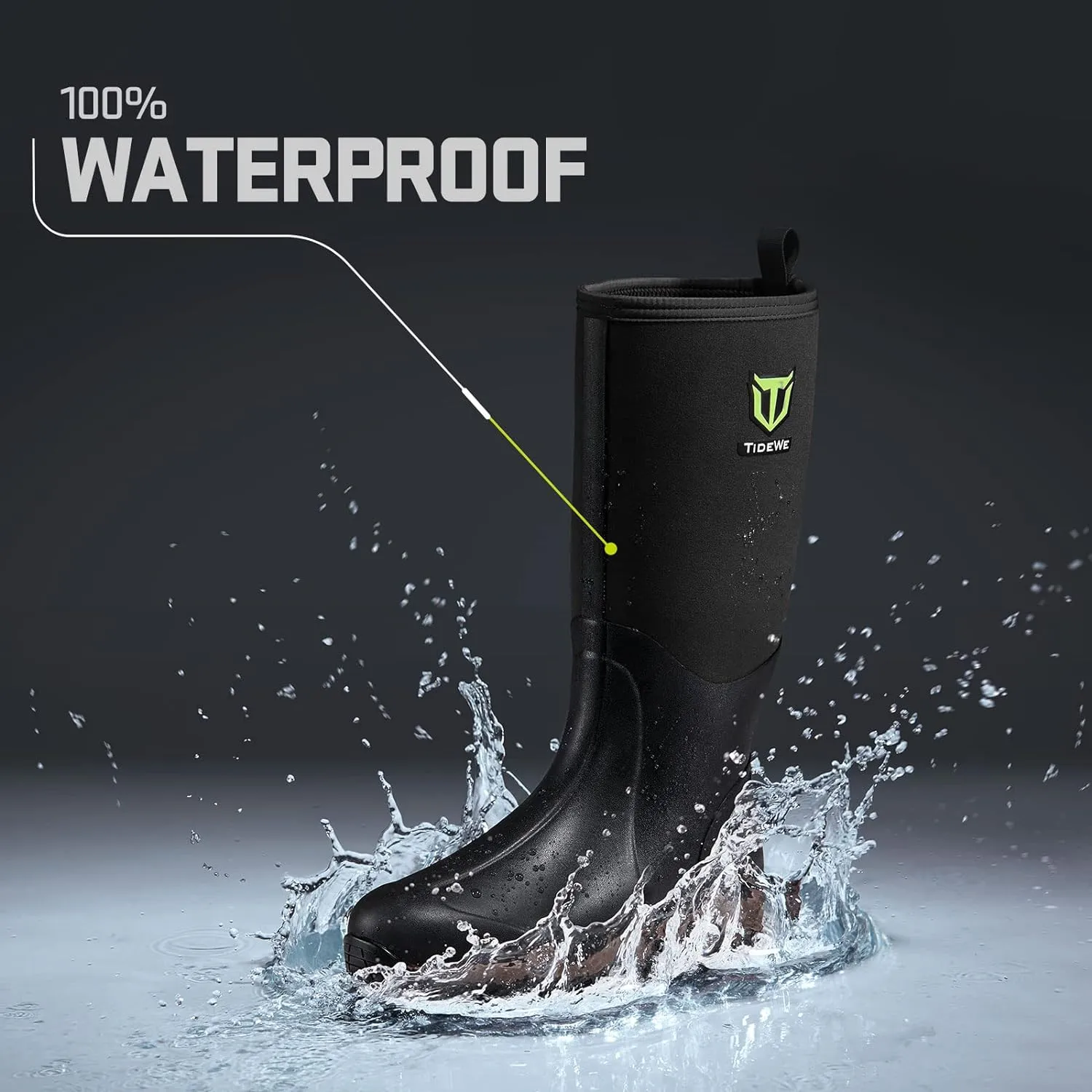 TIDEWE Rubber Neoprene Boots Men And Women, Waterproof Sturdy 6mm Neoprene Boot, Rain Boot Hunting Boot Arctic Outdoor BootBlack, Brown & Next Camo G2
