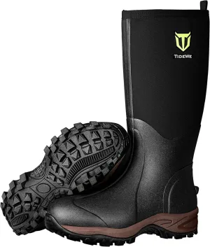 TIDEWE Rubber Neoprene Boots Men And Women, Waterproof Sturdy 6mm Neoprene Boot, Rain Boot Hunting Boot Arctic Outdoor BootBlack, Brown & Next Camo G2