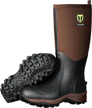 TIDEWE Rubber Neoprene Boots Men And Women, Waterproof Sturdy 6mm Neoprene Boot, Rain Boot Hunting Boot Arctic Outdoor BootBlack, Brown & Next Camo G2