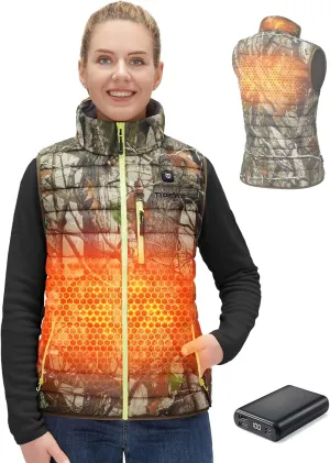 TIDEWE Womens Lightweight Heated Vest with Battery Pack for Hunting/Hiking