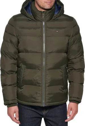 Tommy Hilfiger Men's Down Alternative Hooded Puffer Jacket (Standard and Big & Tall)
