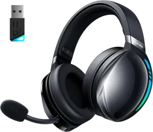 UG-06 Wireless Gaming Headset, 2.4GHz Bluetooth Gaming Headphones with Noise Cancelling Microphone, 3D Stereo Sound, 65Hr Battery Life Headset for PS5, PS4, PC, Switch, Mac, RGB Light