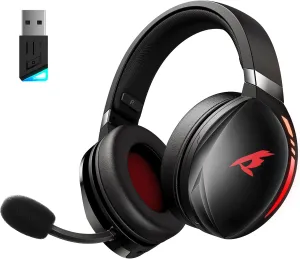 UG-06 Wireless Gaming Headset with Noise Canceling Microphone for PS5, PS4, PC, Mac, Bluetooth 5.4 & 2.4Ghz Wireless Gaming Headphones, 50MM Drivers, 65Hr Battery Life, Black Red