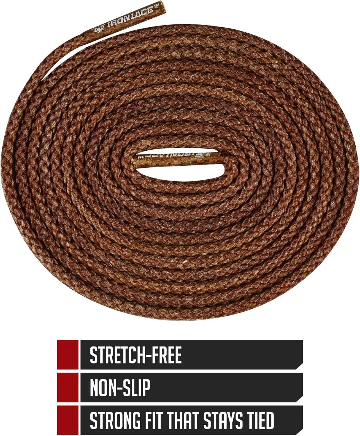 Unbreakable Round Bootlaces - Indestructible, Waterproof & Fire Resistant Laces, 1500-Pound Breaking Strength/Pair