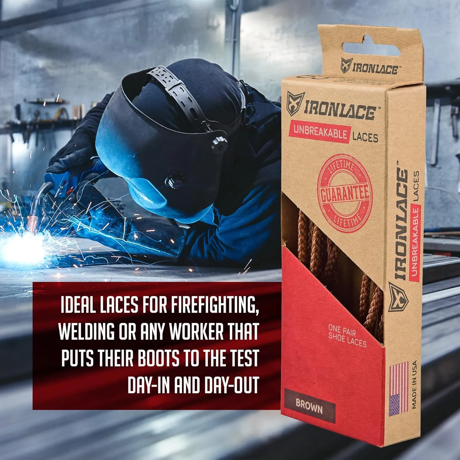 Unbreakable Round Bootlaces - Indestructible, Waterproof & Fire Resistant Laces, 1500-Pound Breaking Strength/Pair