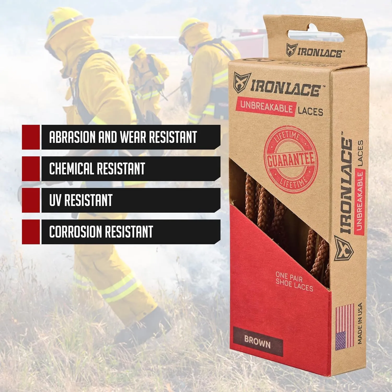 Unbreakable Round Bootlaces - Indestructible, Waterproof & Fire Resistant Laces, 1500-Pound Breaking Strength/Pair