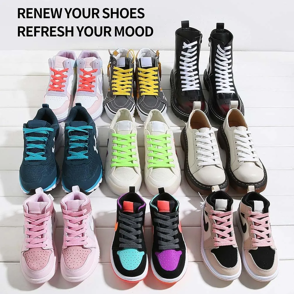VSUDO 2 Pairs Flat Shoe Laces for Sneakers, Shoe Strings/Shoelaces for Sneakers