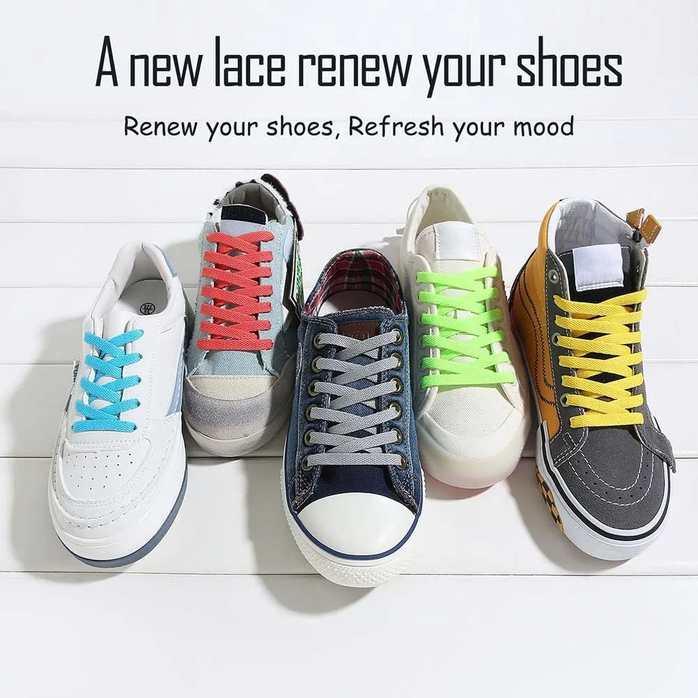 VSUDO 2 Pairs Flat Shoe Laces for Sneakers, Shoe Strings/Shoelaces for Sneakers