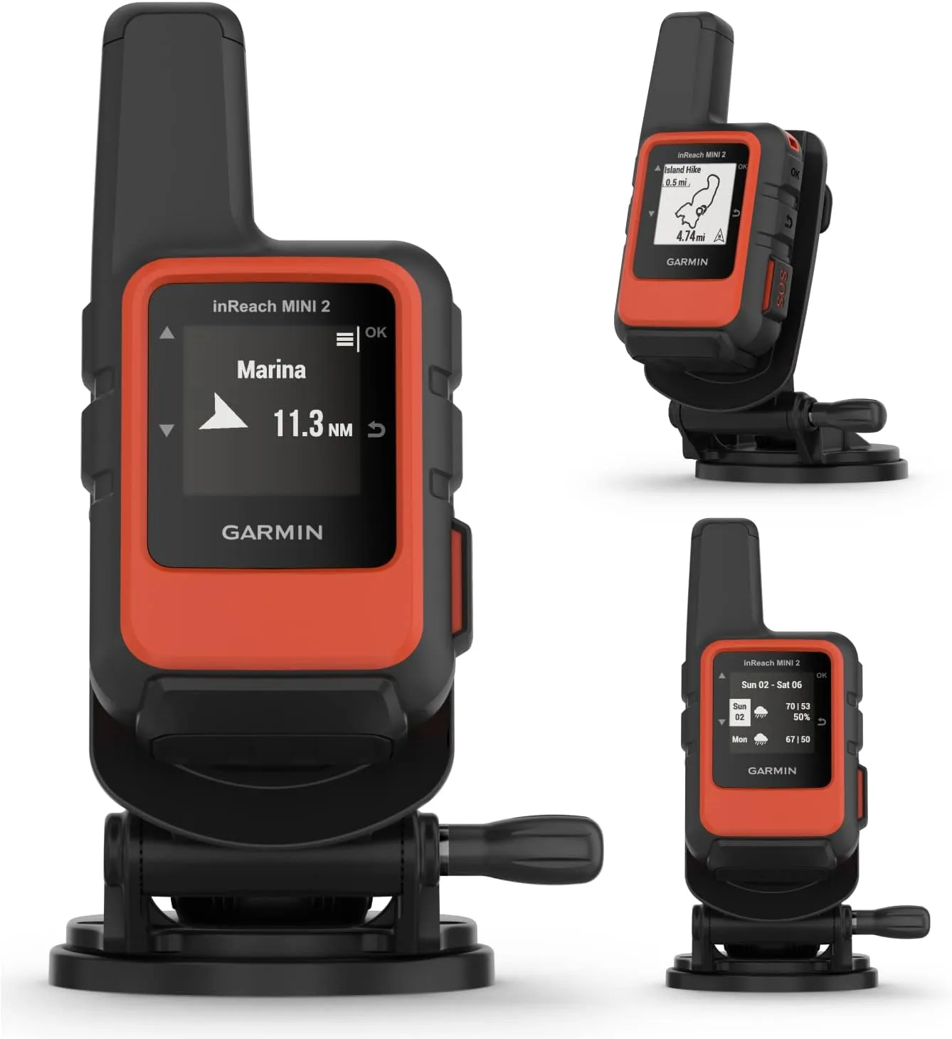 Wearable4U - Garmin inReach Mini 2 Marine Bundle, Compact Satellite Communicator, Portable Boating Handheld with Power Bundle