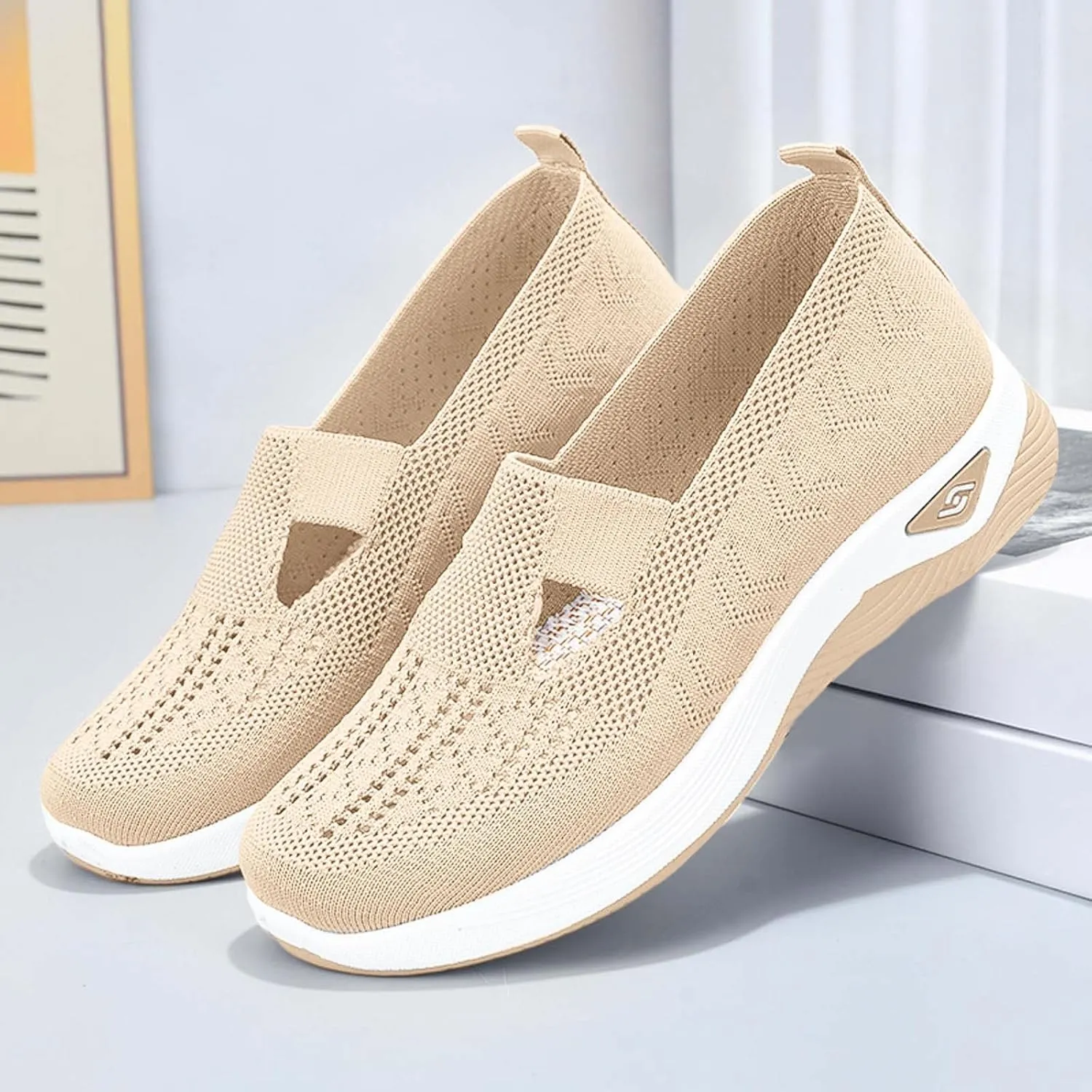 Women Footwear Orthopedic Sneakers Arch Support Walking Shoes Woven Breathable Running Shoes Sole Shoes Cloud Slide