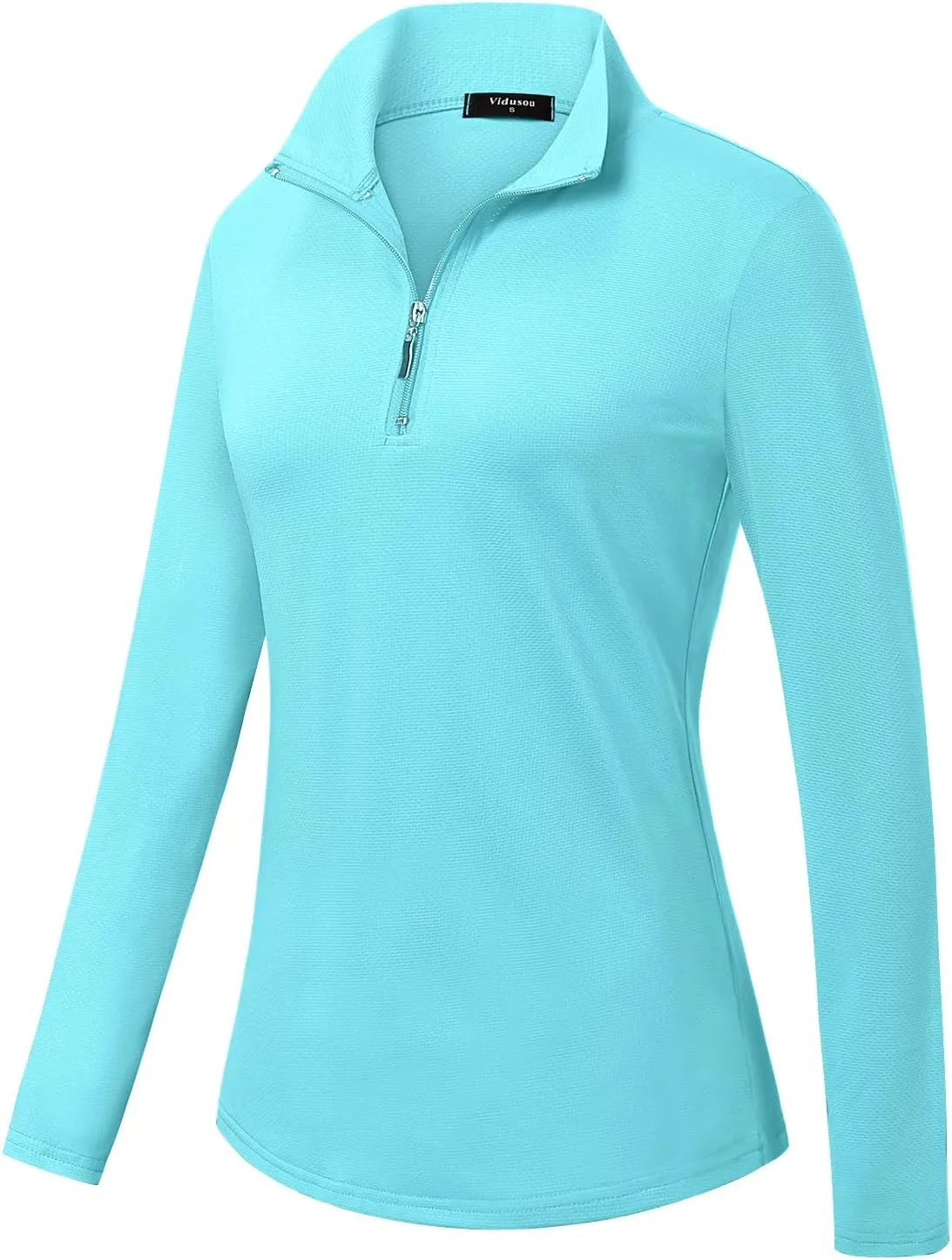 Womens Golf Shirts Long Sleeve Workout Tops Zip Up Tennis Polo Shirts