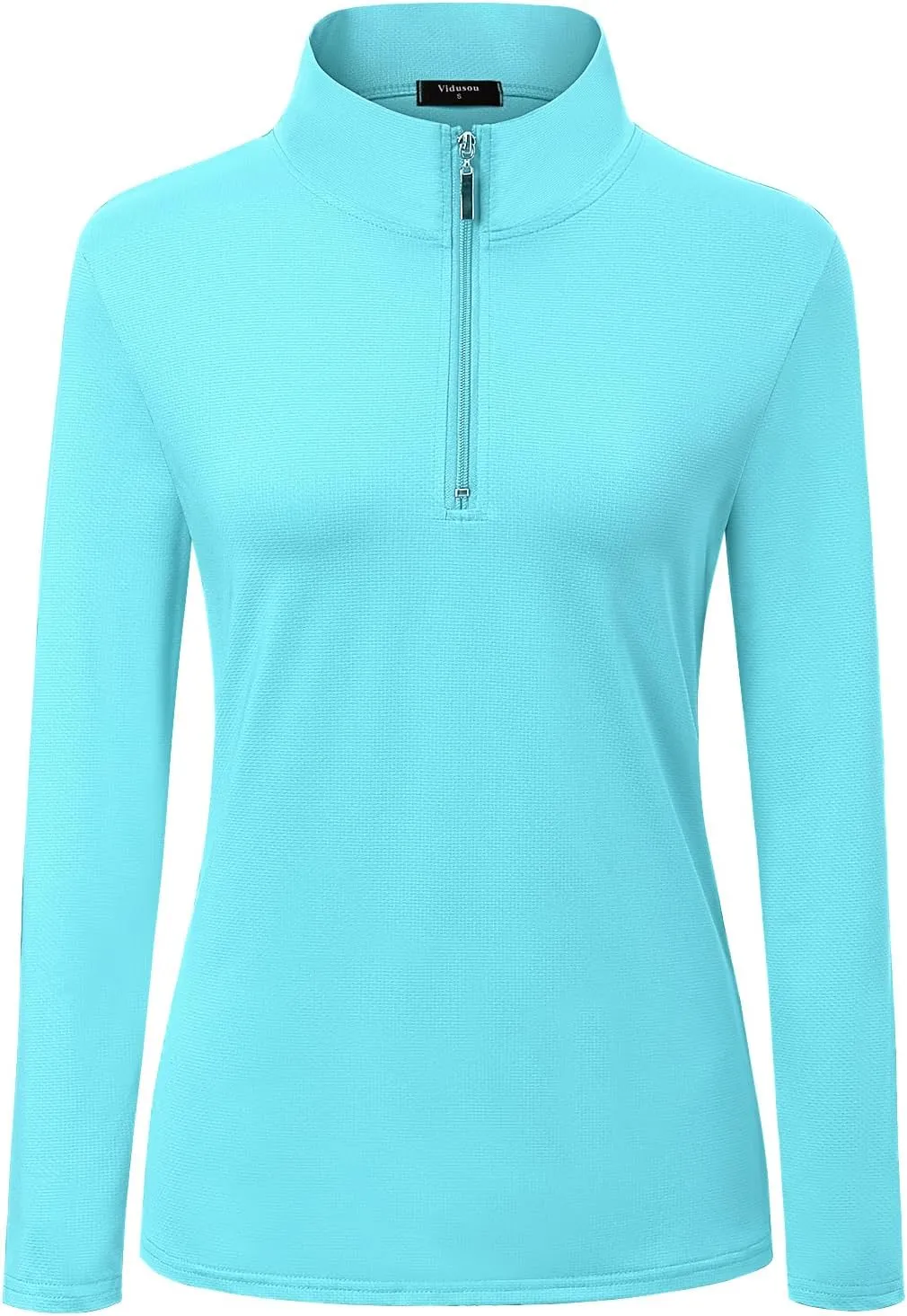 Womens Golf Shirts Long Sleeve Workout Tops Zip Up Tennis Polo Shirts