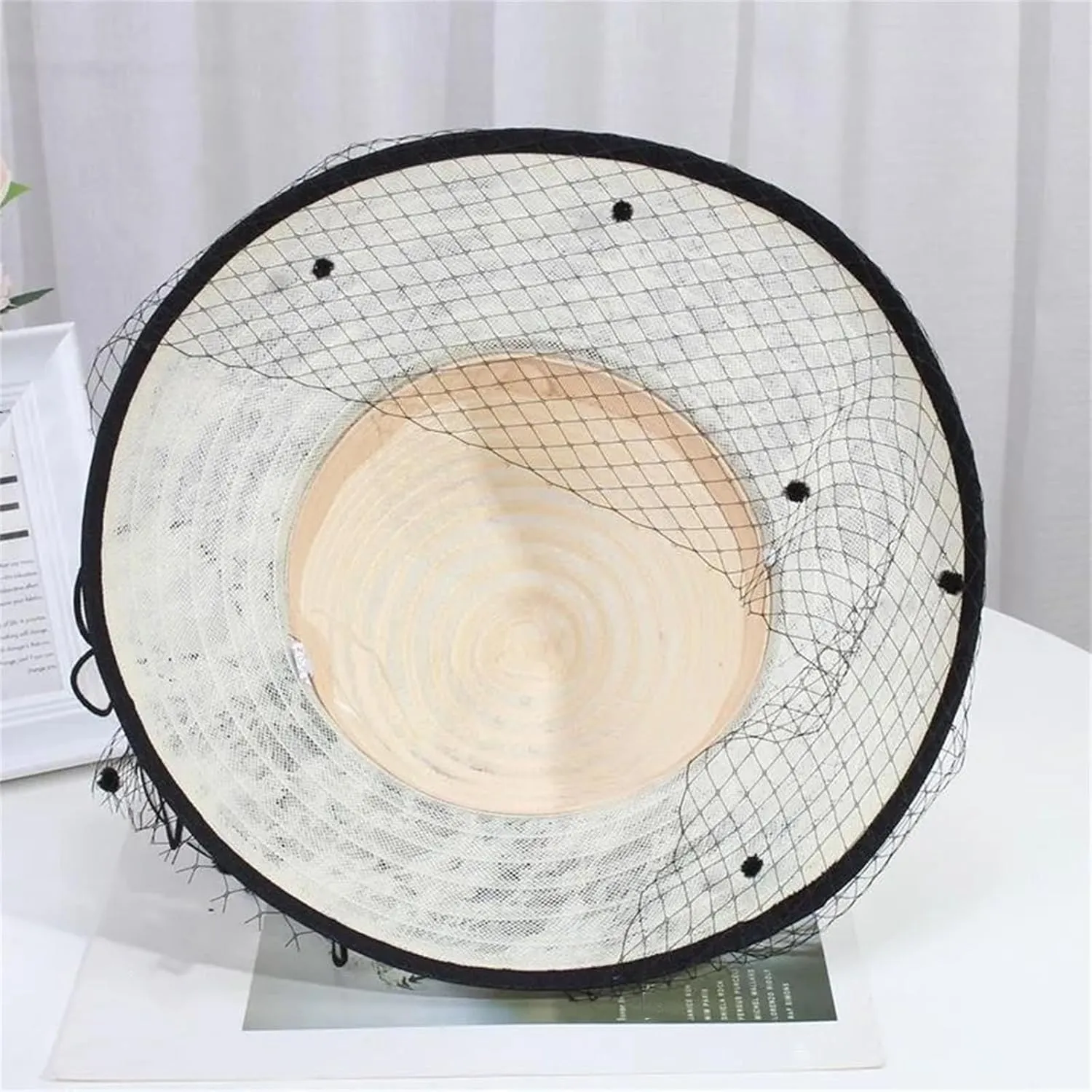 WomenS Summer Beige Lace Fascinator Hats Wide Brim Party Church Hat Elegant Wedding Fedora Ladies Sun Caps