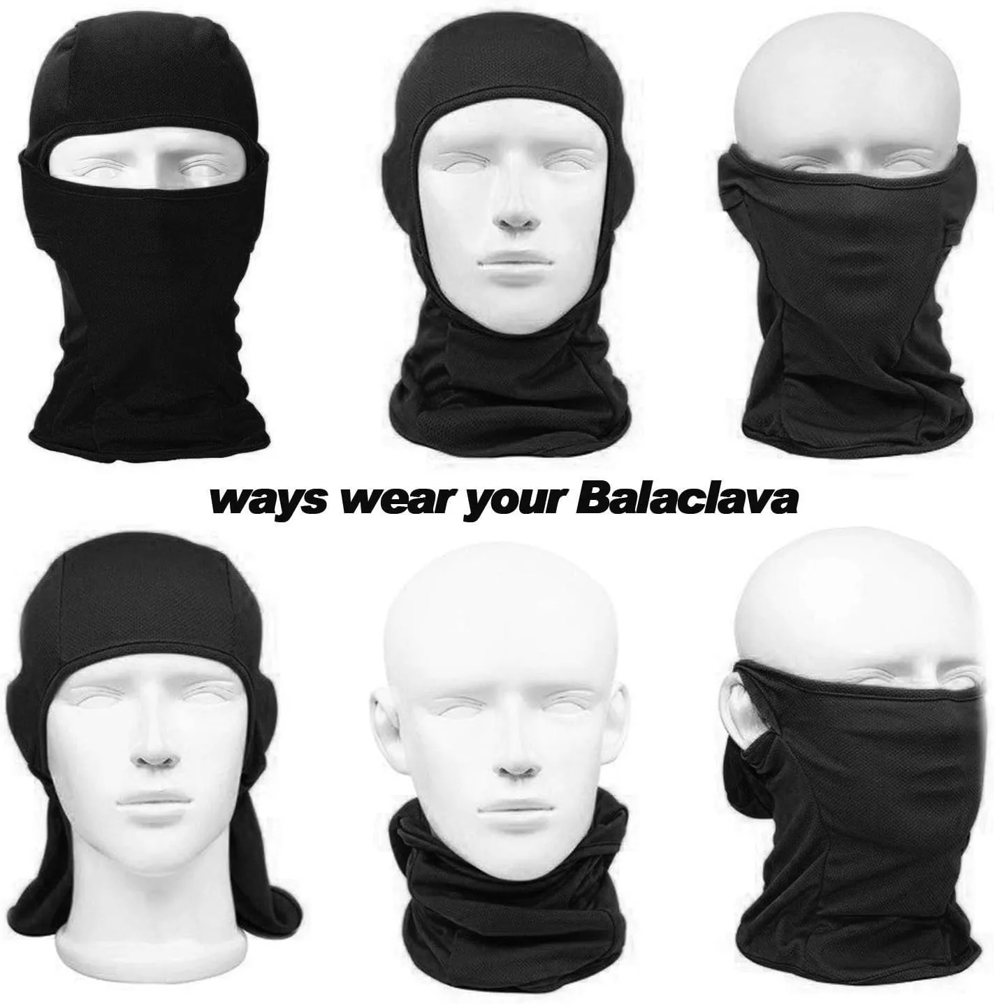 WTACTFUL 3 Pieces Balaclava Face Mask of Men - Ski Mask, Breathable Elastic Fit & Perfect for Outdoor Activities!